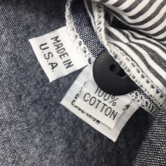 Planet Blue White Stripe Button‎ Front Shirt Womens 1 4-8 Long Sleeve Colorblock - Picture 14 of 16